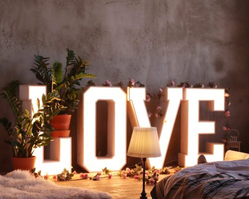 Electric love letters as home decoration